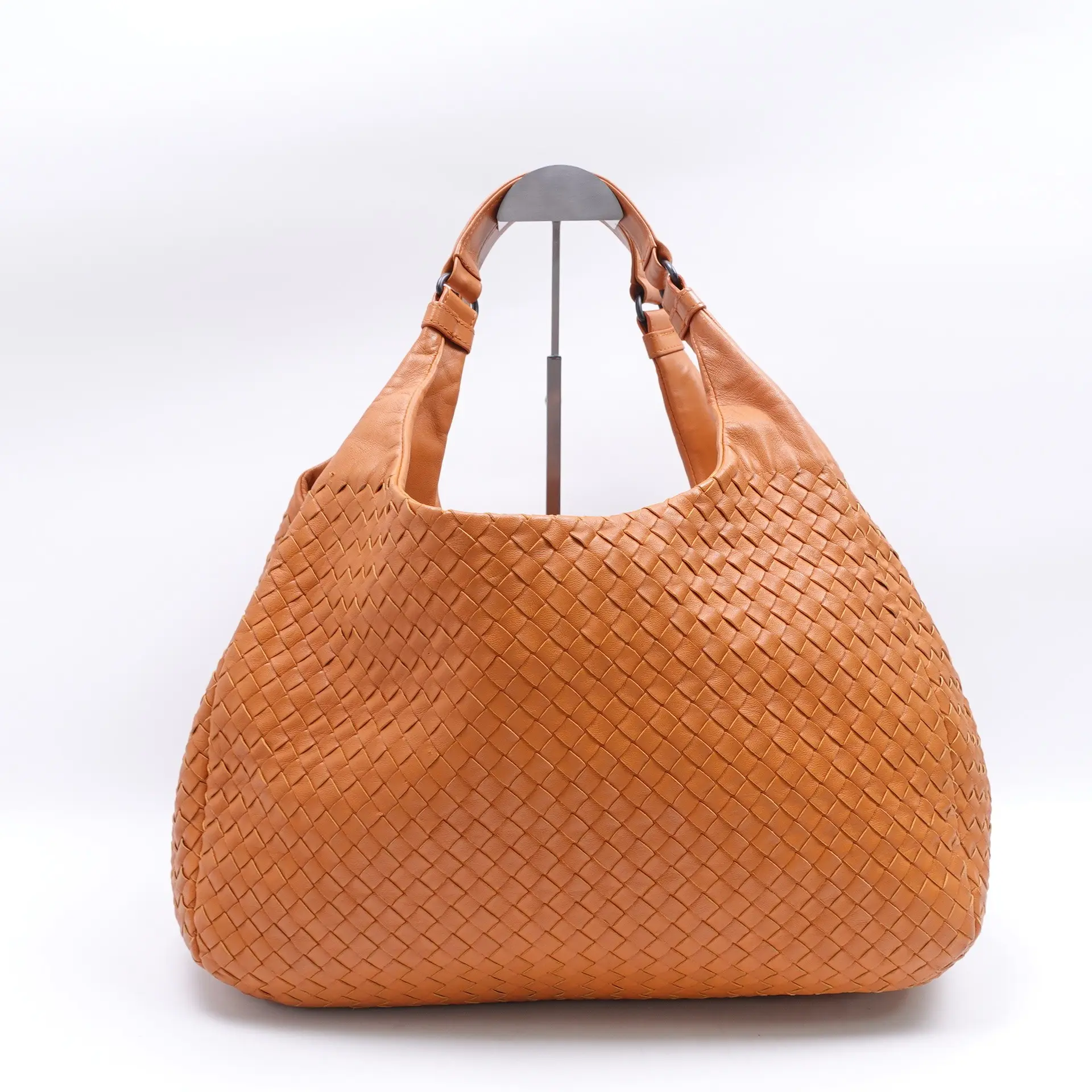 Pre-owned Bottega Calfskin Shoulder Bags Hobo Orange Shoulder Bag T10414994