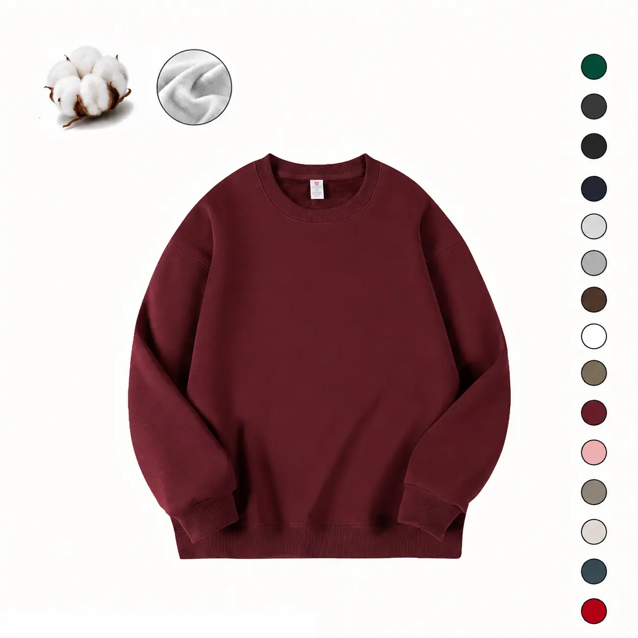 2 Pack Men's Cotton Crewneck Sweatshirts, Long Sleeve Pullover Sweatshirts for Men, Relaxed Fit Solid Casual Tops with Ribbed Neck Cuffs and Hem, Soft Fall Clothing Men, Men's Fall Clothes, Streetwear Clothing for Daily Wear, Work, Travel and Layering