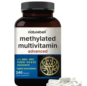 Methylated Multivitamin for Men and Women, 240 Capsules | 27-in-1 Formula with Vitamins B Complex, C, D3, K2, NAD, NAC, CoQ10, Resveratrol, Magnesium, Zinc & More | Daily Essential Vitamins