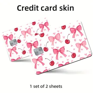 2 Credit Card Debit Card Skin Stickers, Ultra-Thin Matte Feel Waterproof Scratch-Resistant Durable Creative Colorful Patch for Small Chip Cards, Funny Stickers