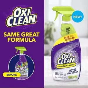WL01 OxiClean 32 oz Bathroom Shower, Tub, and Tile Cleaner with OxiClean Spray - Kills 99.9% of Bacteria