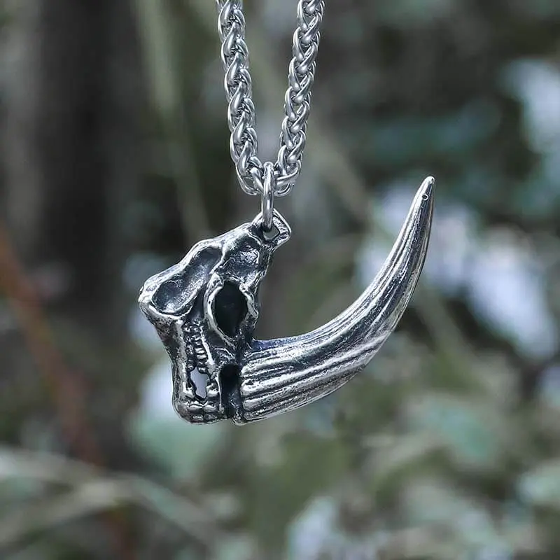 GTHIC Mandalorian Mudhorn Skull Stainless Steel Pendant for Men Women Fashion Accessory Daily Wear