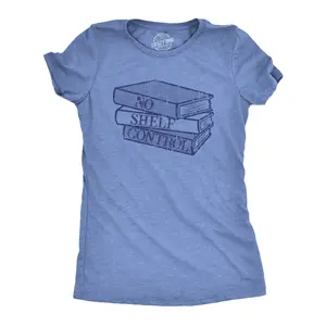 Womens No Shelf Control T Shirt Funny Nerdy Book Lovers Reading Bookshelf Joke Tee for Ladies Funny Womens T Shirts Cute Vintage Fashion Casual Ladies T-Shirt Gift Sarcastic Tops for Women Funny Nerd Top Light Blue