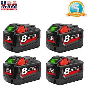 4/3/2Pack 18V 8.0Ah Lithium-Ion Battery Replacement for Milwaukee MK18 Tools 48-11-1850 48-11-1840 48-11-1852 48-11-1815 High Capacity Cordless Power Tools