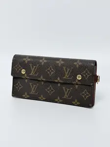 Pre-owned Louis Vuitton Canvas Long Wallet authentic monogram JD060LV