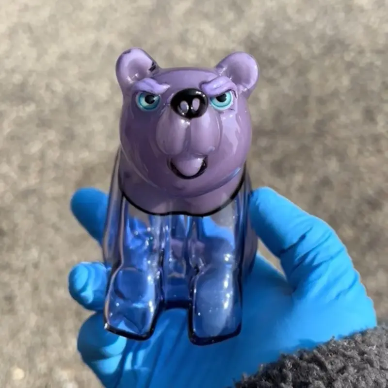 Coyle Condenser Beautiful Sitting Bear Sculpture - Purple Color, Clear Finish, Character Design