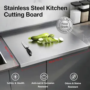 Stainless Steel Cutting Board for Kitchen - Large 304 Chopping Boards, Suitable for Meat Vegetables Bread and Baking,Kitchen Accessories,