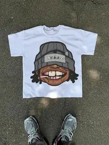 Men's Cartoon Round Neck Graphic Tee, Regular Fit Casual Short Sleeve Crew Neck T-Shirt for Daily Wear, Men's Top for All Seasons, Casual Streetwear Top