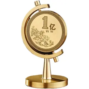 0.1 Billion Small Target Rotary Tellurion Car Office Desk Decoration Feng Shui Gourd Keychain with Five Emperors Money Bring Good Luck and Wealth, Home Office Other Scenes and Gifting [Large Size] 0.1 Billion Small Target about 230G
