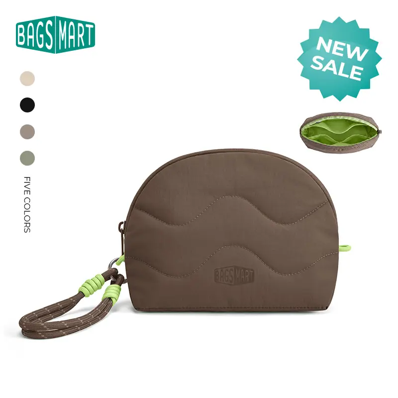 【NEW IN】BAGSMART SOUND Wave Shell Women's Coin Purse, Water-Resistant Mini Pouch with Detachable Wrist Strap, Multi-Compartment Contrast Lining, 5 Colors