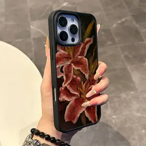 Chic Magnetic Case for iPhone11/12/13/14/15/16/17/promax Red Lilies MagSafe Ready, Anti-Slip, Ultra Thin | Aesthetic Touch for Daily Use