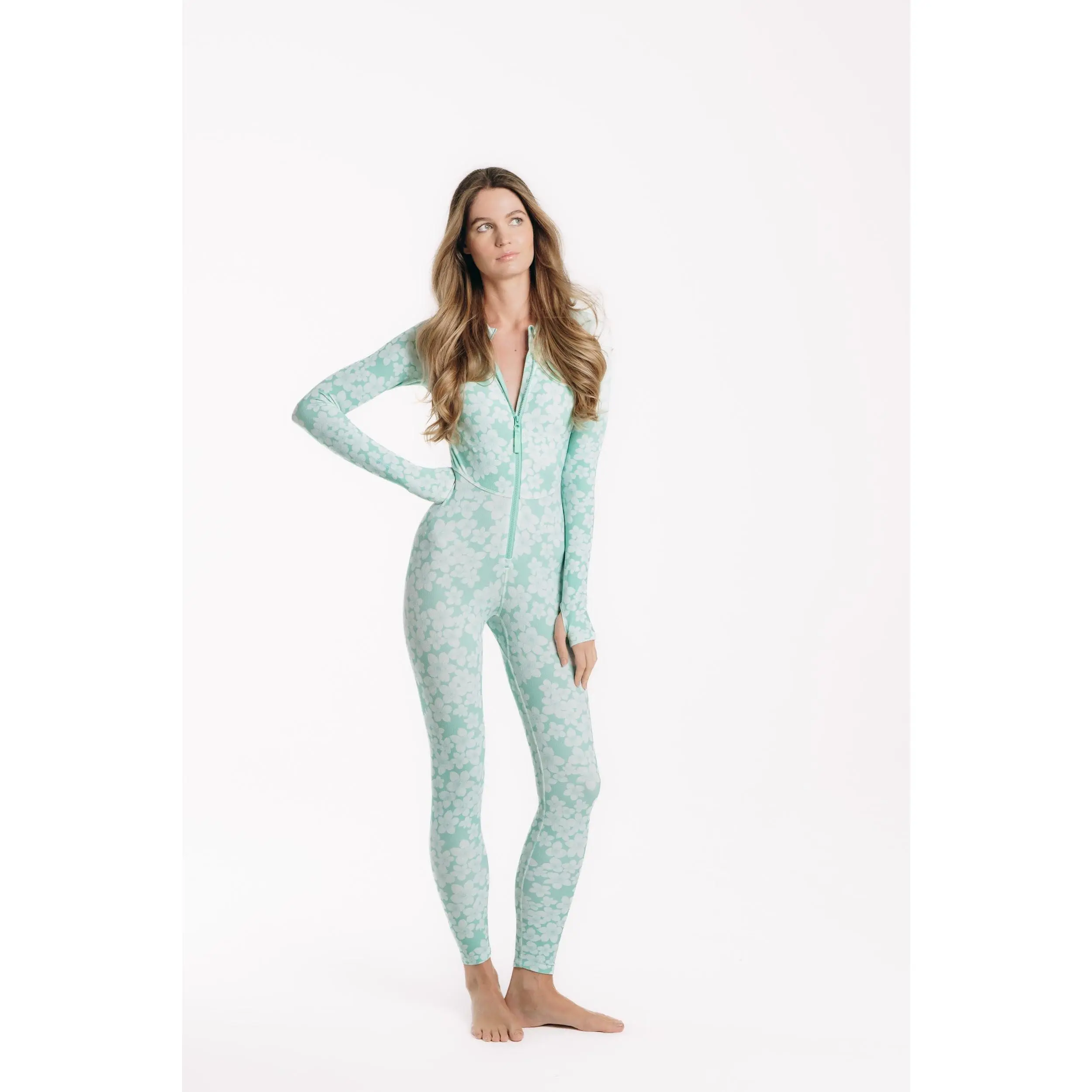 Women's Textured Full Body Front Zip UPF 50+ Long Suit - Aloha