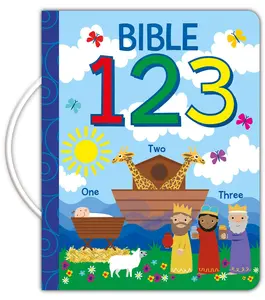Bible 123 Padded Board Book with Handle for Kids - English Edition Featuring Noah's Ark and Numbers One Three