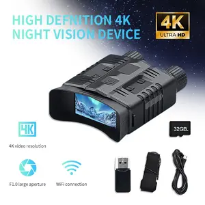 Novalens Colour 4K night vision binoculars HD 3.2 inch TFT largescreen 10 times digital magnification infrared night visioncamera camera all black visible attached 32G TF card built-inhigh-capacity rechargeable lithium battery