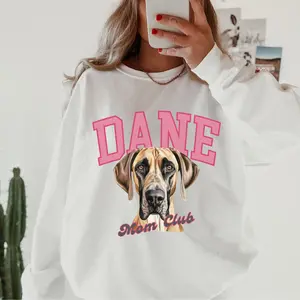 Great Dane Mom Club Sweatshirt ~ Sweatshirt Unisex Apparel Relaxed Fit Printed in the USA Clothing Womenswear Casual and Comfortable