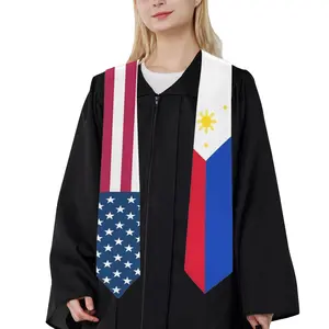 Graduation Sash/Stole/Scarf International Study Abroad Adult Unisex Philippines/Usa