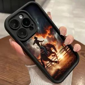 Case for iPhone 16 Pro Max 15 Plus 14 13 12 11 XS XR Western Rodeo Style Patterned Case Drop Protection Shockproof Soft Silicone smartphone Cover