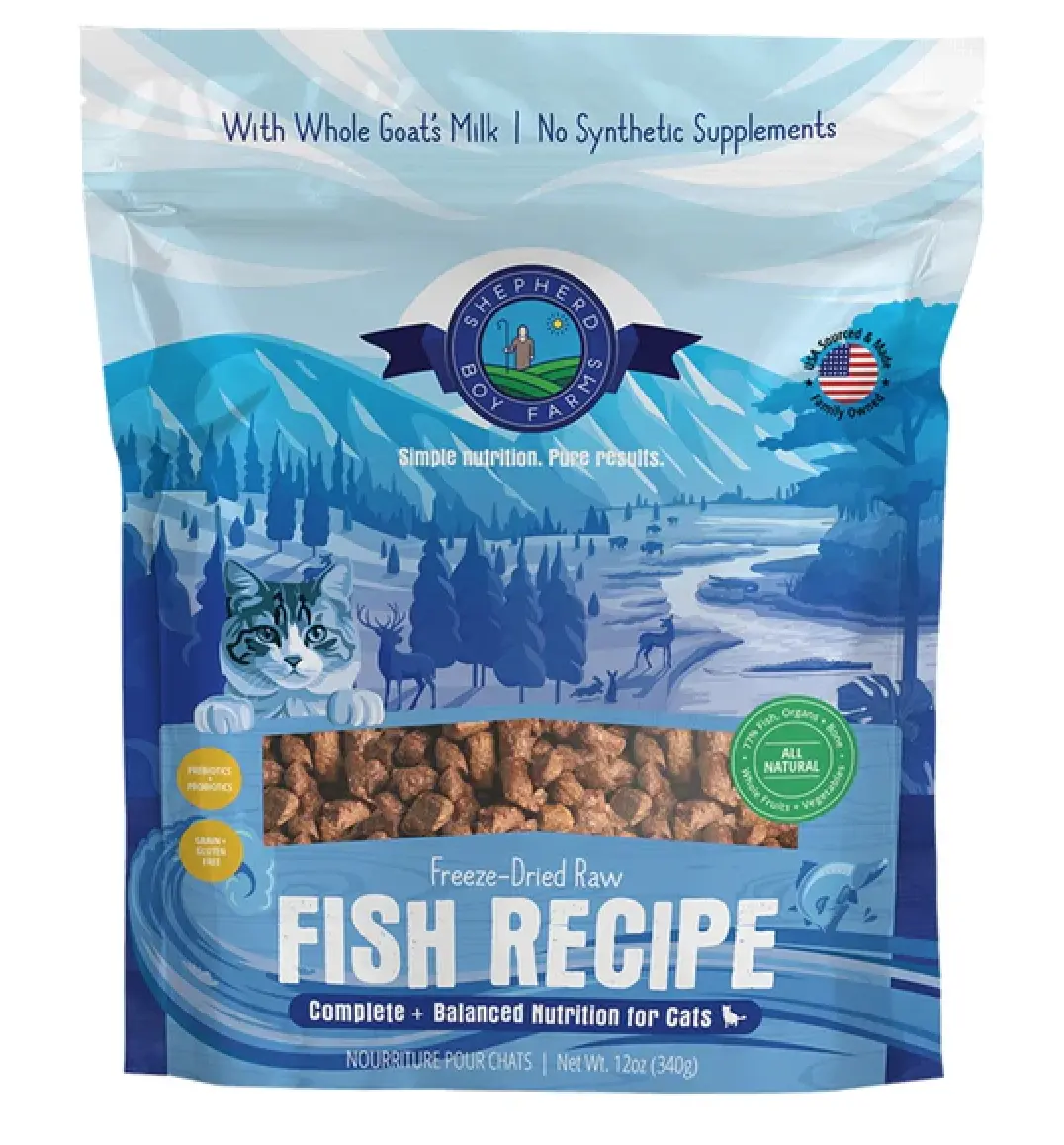 Shepard Boy Farms Freeze-Dried Raw Fish Cat Food, Dehydrated & Freeze-Dried Pet Supply