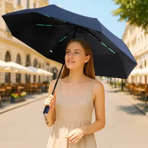 Folding Umbrella Travel for Men and, Travel Lightweight Umbrella Protection Sun and Rain