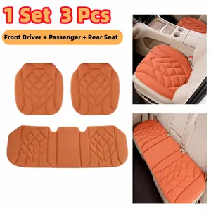 3PCS Car Seat Cushion Set,Memory Foam,Seat Belt Friendly,Non-Slip Bottom,Easy to Clean,Comfortable for Long Drives,Universal Fit for Sedans,SUVs,Front and Rear Seats,Gift for Car Lovers and and Daily Commuters