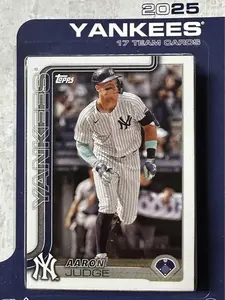 New York Yankees 2025 Topps Factory Sealed 17 Card Team Set Featuring Aaron Judge with Rookies Card of Will Warren and Ben Rice Plus