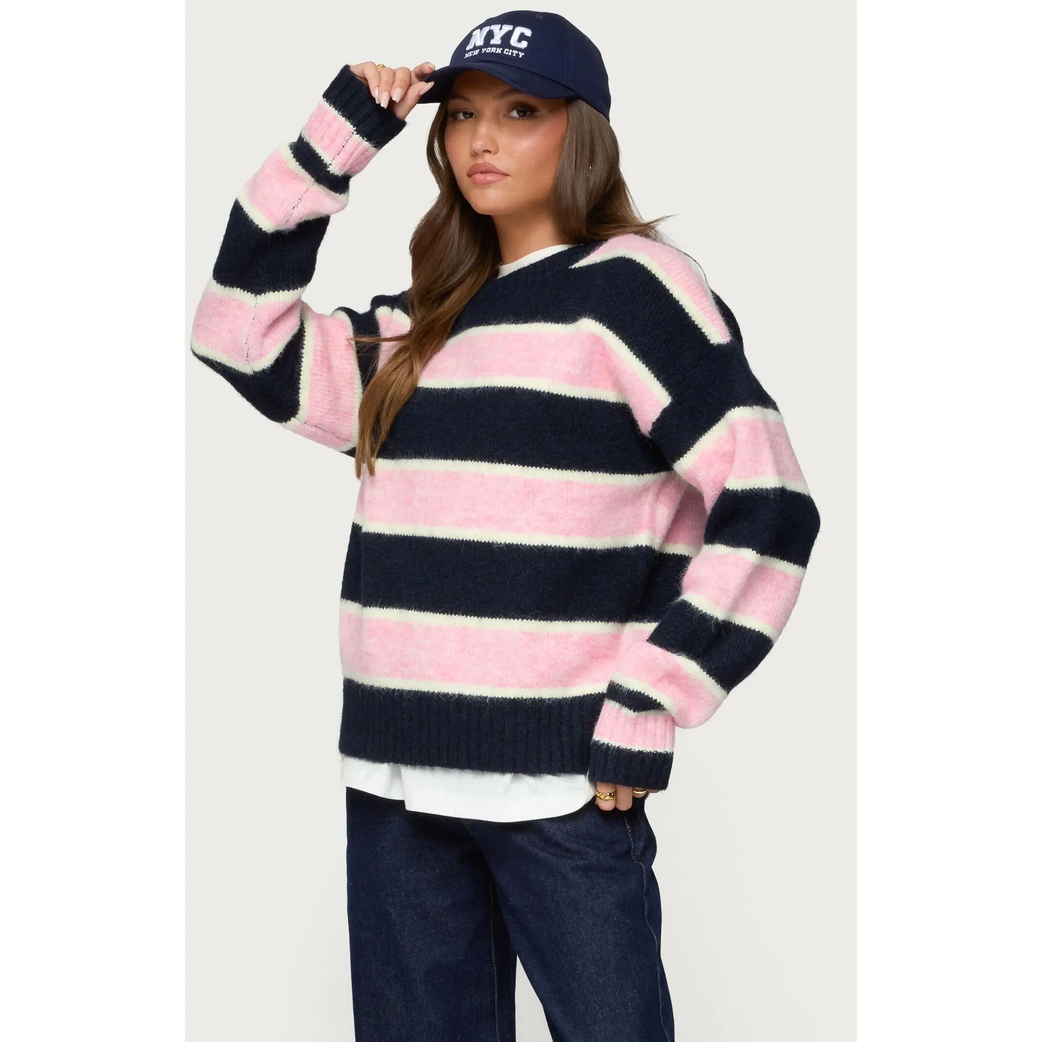 Edikted Women's Conrad Striped Knit Sweater Edikted Women's Conrad Striped Knit Sweater