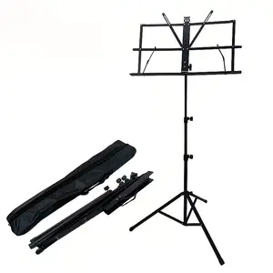 Folding Sheet Music Stand, Portable Aluminum Tripod Sheet Music Stand, Height Adjustable Music Stand with Carrying Bag, Music Accessories