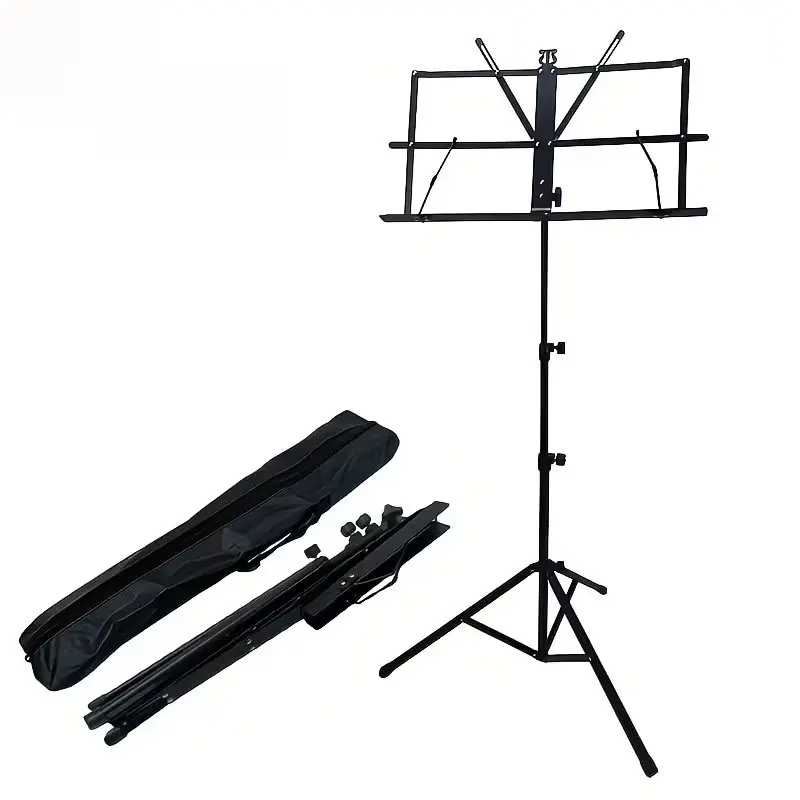 Folding Sheet Music Stand, Portable Aluminum Tripod Sheet Music Stand, Height Adjustable Music Stand with Carrying Bag, Music Accessories