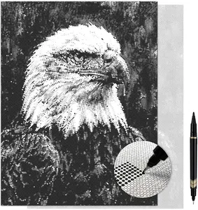 Freedom Bald Eagle Dot Painting Kit for Adults — 13×17 Canvas with Dual-Tip Marker