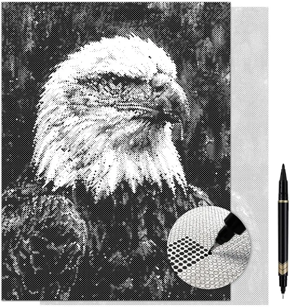 Freedom Bald Eagle Dot Painting Kit for Adults — 13×17 Canvas with Dual-Tip Marker