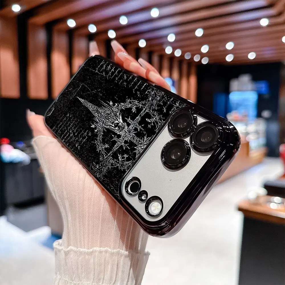 Gothic Dark Style Customized TPU Phone Case with Anti-Slip Grip, All-Inclusive Shockproof Protection, Electroplated Transparent Lens Guard, Manufacturer Warranty for iPhone 17 Pro Max,16 Pro Max,15 Plus,14,13,12,11 - Handheld Cellphone Accessory, Iphone11