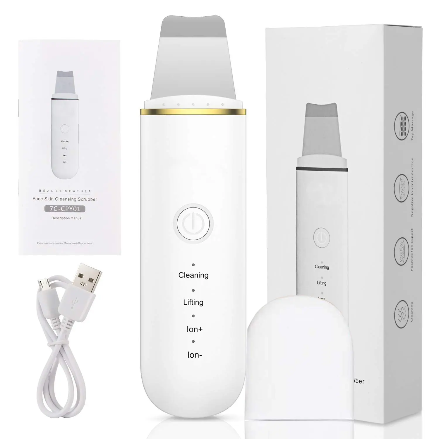 Facial Pore Cleanser USB Rechargeable Facial Cleaner with Vibration Massage Function, Professional Women's Skincare Tool, Beauty Device, Facial Cleansing Tools