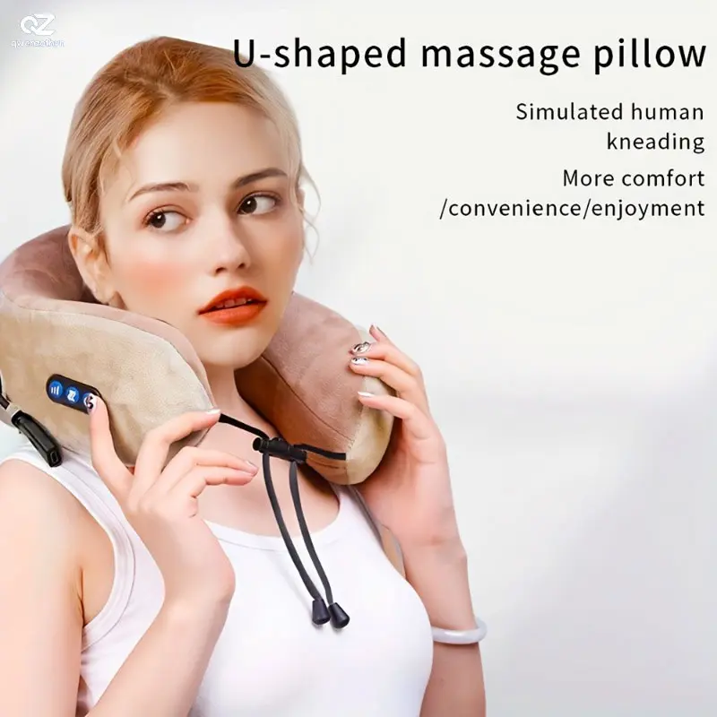 Multifunctional U-Shaped Shiatsu Neck Massage Pillow with Memory Foam, Portable Electric Massager for Home Car Travel, Practical Relaxation Gift for Family Friends