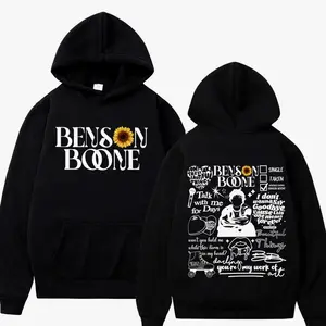 2025 Autumn and Winter Benson Boone American Heart Tour 100% Pure Cotton Printing Hoodies Men Fashion Hip Hop  Unisex Vintage SQK
