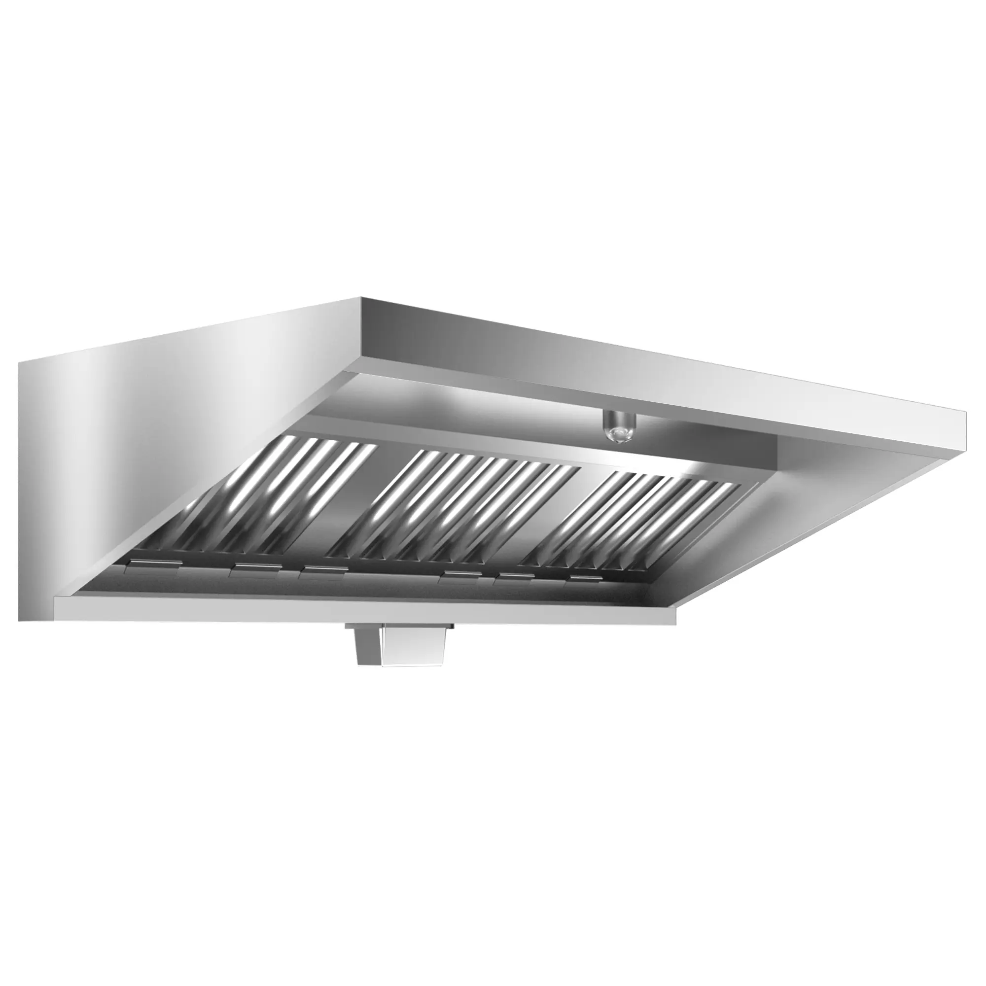 Commercial Exhaust Hood 8 FT Stainless Steel Concession Trailer Hood with 6 Removable Hood Filters(No Motor), Grease Cup and Hood Light, Rust Resistant Vent Hood for Commercial Kitchen, NSF Listed