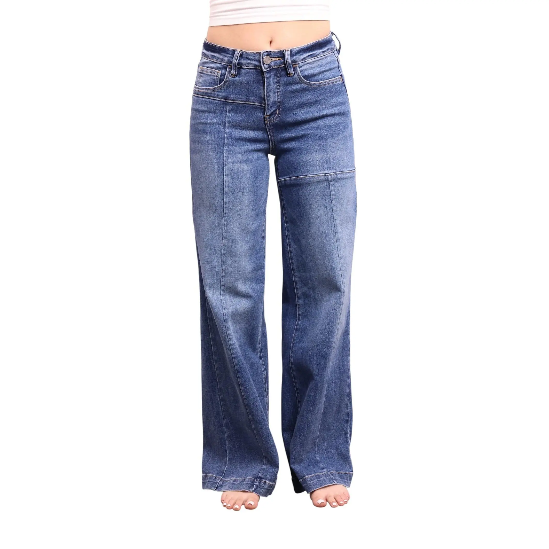 The Scarlet High-Rise Tummy Control Wide Leg Front Seam Denim - Three Inseams *FINAL SALE*