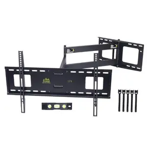{Father Day Gift} Forged TV Stand Full Motion Wall Mount, 42 Inch Long Arm TV Wall Mount for 37 -80 Inch Flat Panel TV, VESA 600x400mm, Holds 110 lbs TV Mount on Wall Outdoor TV Bracket tvcart full motion Adjustable