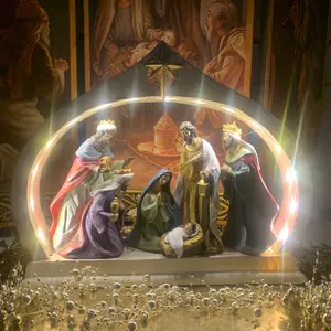 Nativity Scene with Light - 10” H. Perfect for the Holidays