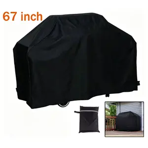 67 Inch BBQ Grill Cover, 210D Oxford Waterproof Heavy Duty, UV & Tear Resistant, Windproof Adjustable Hem for Outdoor Barbecue Gas Grill