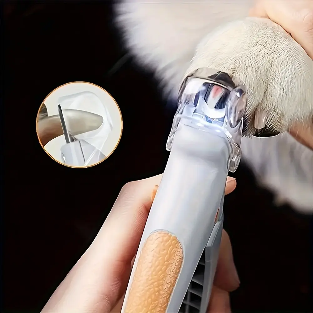 OPETEE 1pc/pcs LED Pet Nail Clipper with Ergonomic Non-slip Handle - Precise Cat & Dog Nail Trimmer for Safe, Easy Grooming - Essential Pet Care Supply