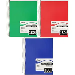 Mead Products  Spiral 5 Subject Notebook Cr 180 Ct