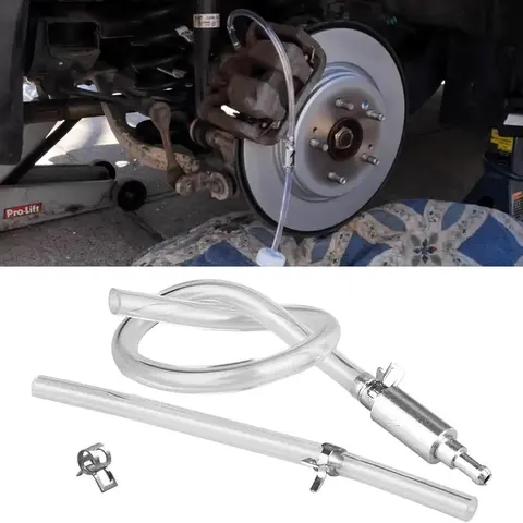 Brake Bleeder Hose, One Way Check Valve Tube Bleeding Tool Kit for Car Motorcycle Clutch, Universal Brake Fluid Bleeder Kit for Hydraulic Brake System, Soft Tube with Metal Clips, Motorcycle Accessories, TikTokShopBlackFriday