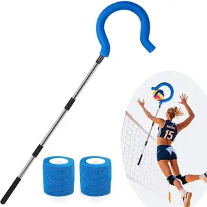Adjustable Volleyball Spike Trainer with Question Mark Hook, Portable Lightweight Hitting Trainer for Serving, Spiking & Jump , Real-Ball Feel, Volleyball  for Beginners & Pros (No Ball)