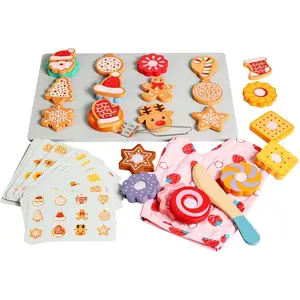 Bake Wooden Cookie Play Food Set for Kids' Kitchens, Includes Wooden Play Food, Colorful Toppings, and Play Kitchen Accessories—Preschool Learning Toys for Girls and Boys Ages 3+—Birthday Gifts