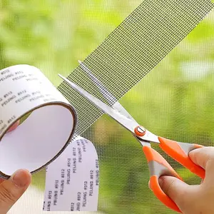 Window Screen Repair Tape, Fiberglass Mesh Repairing Tape, Gray Strong Adhesive Strip for Mending Screen Doors and Windows (2inch x 157.5inch) Durable Double Sided Concentrate Rock Glue