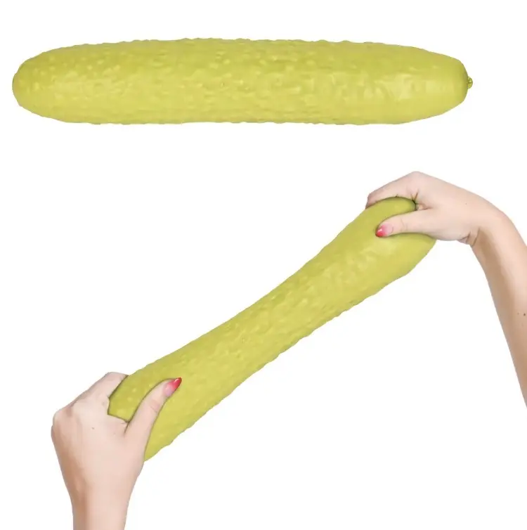 Giant Pickle Squishy Stress Relief Toy, Stretchable Squeeze Fidget Toy, Realistic Vegetable Sensory Decompression Toy for Adults & Kids
