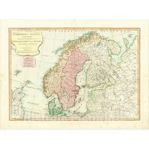 Scandinavia and Baltic Sea - Regional Map, 1794 | Historical Map Print