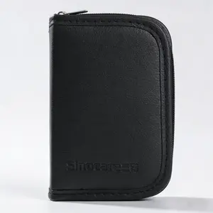 High-End Leather Mini Portable Storage Bag, Compact Zipper Pouch with Multiple Mesh Pockets, Multifunctional Travel Carry-All