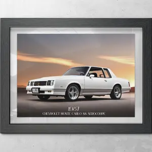 1987 Chevrolet Monte Carlo SS Aerocoupe Classic Car Poster Decor Room Prop Photo Ornaments Artistic Print Wall Decoration