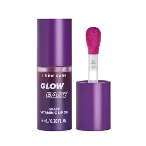 I DEW CARE Korean Pigmented Lip Oil - Glow Easy, Jojoba Seed Oil & Vitamin C Infused, Long-Lasting, Hydrating, Transfer-Proof Plumping Lip Care Gloss